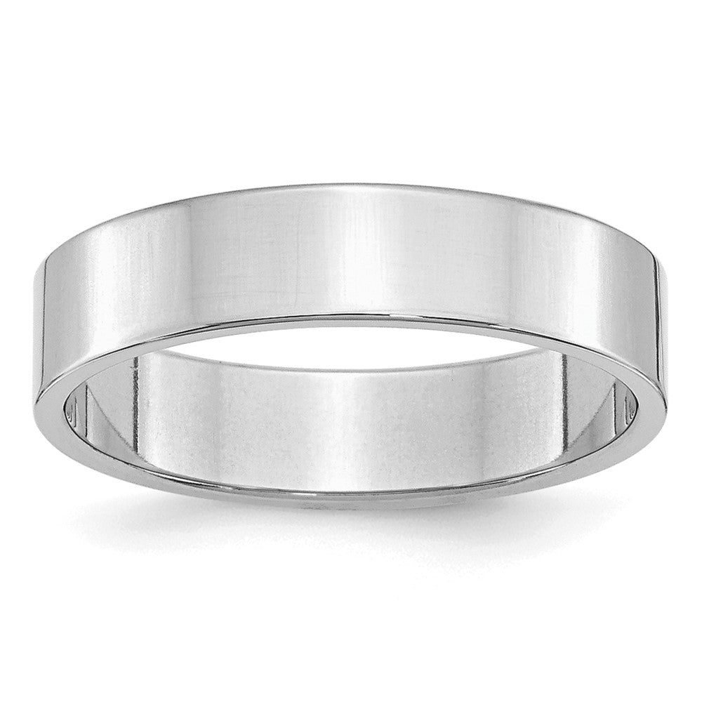 Sterling Silver Rhodium-plated 5mm Flat Size 7 Band