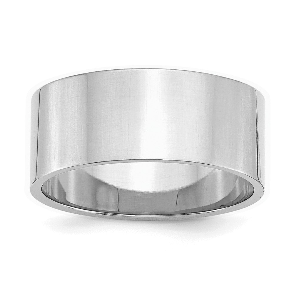 Sterling Silver Rhodium-plated 9mm Flat Size 8.5 Band