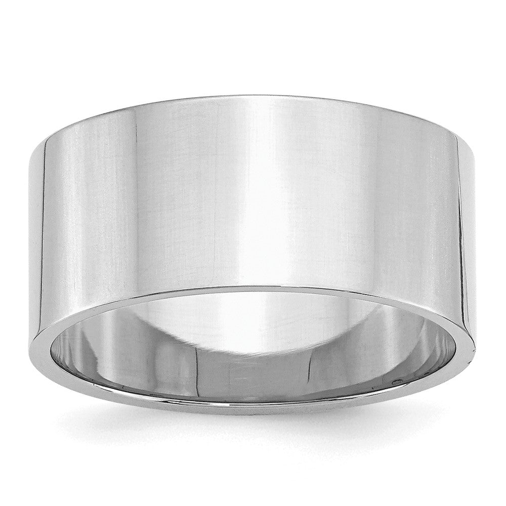 Sterling Silver Rhodium-plated 10mm Flat Size 5.5 Band
