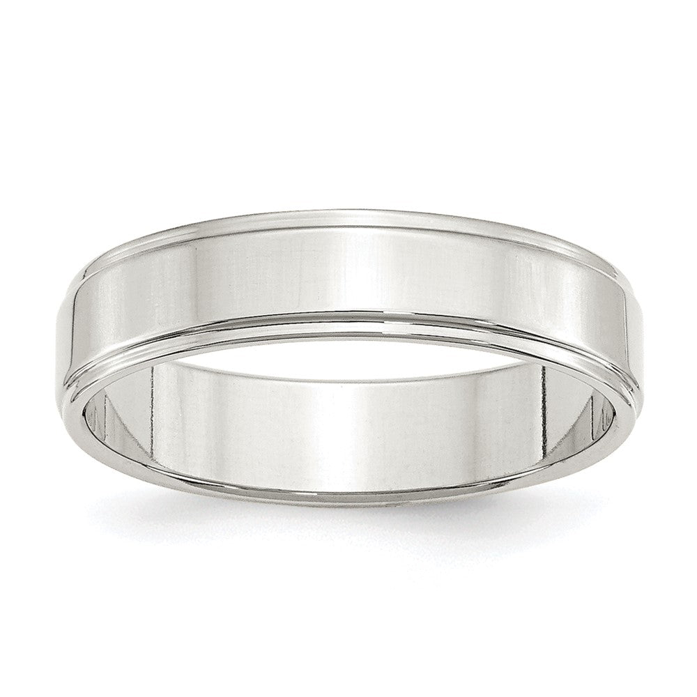 Sterling Silver 5mm Flat w/ Step Edge Size 7 Band