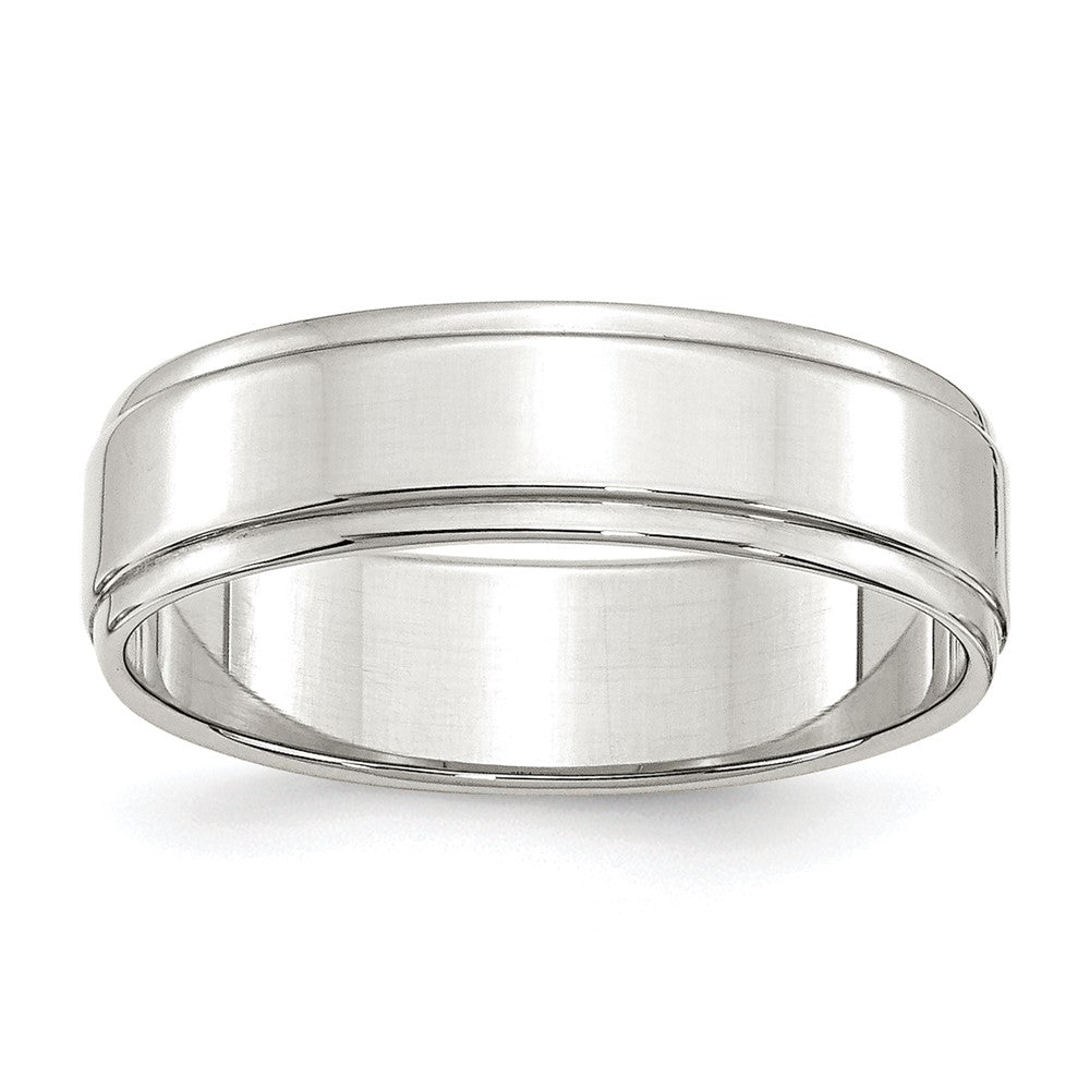 Sterling Silver 6mm Flat w/ Step Edge Size 13 Band