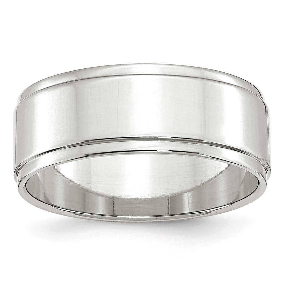 Sterling Silver 8mm Flat w/ Step Edge Size 11 Band