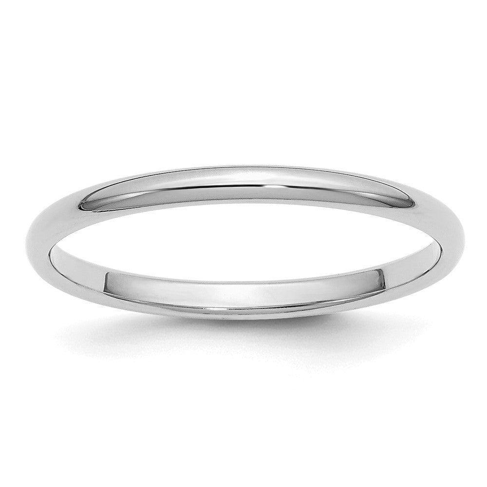 Sterling Silver Rhodium-plated 2mm Half-Round Size 10 Band