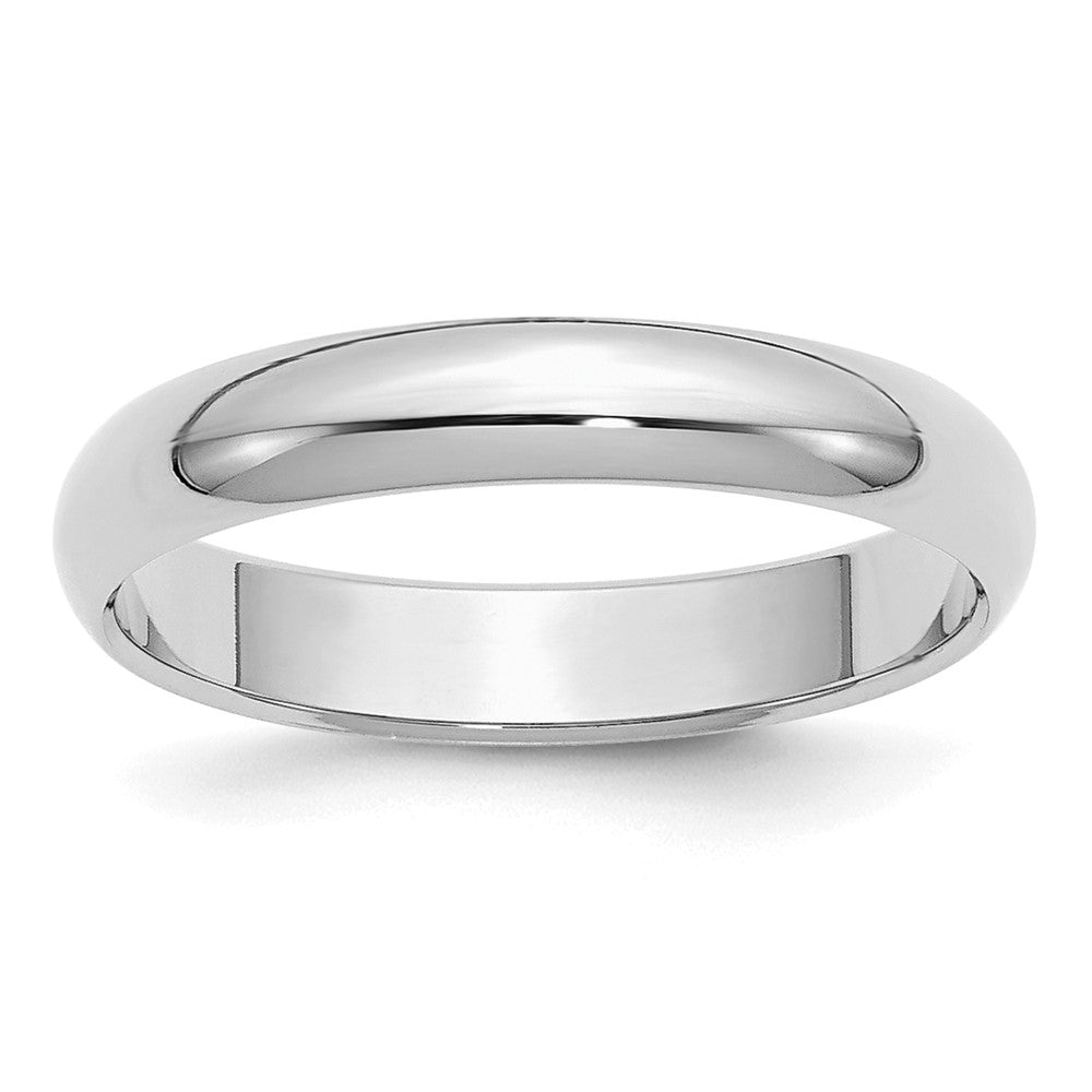 Sterling Silver Rhodium-plated 4mm Half-Round Size 7.5 Band