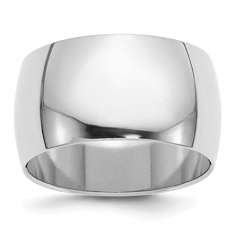 Sterling Silver Rhodium-plated 12mm Half-Round Size 4.5 Band