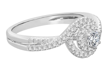10K WHITE GOLD .60 CARAT WOMEN DIAMOND ENGAGEMENT RING WEDDING BRIDAL