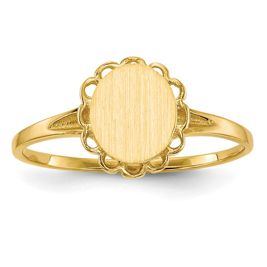 14k 6.5x7.5mm Open Back Signet Ring