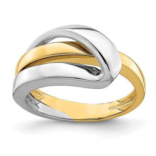 14k Two-Tone Polished w/ Folded Design Band