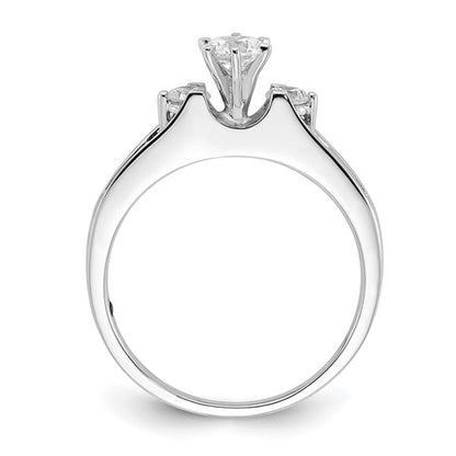 14K White Gold Polished Diamond Engagement Ring