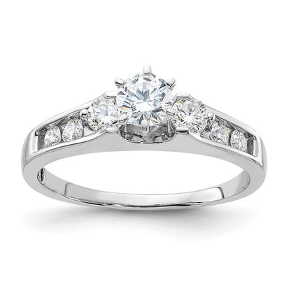 14K White Gold Polished Diamond Engagement Ring