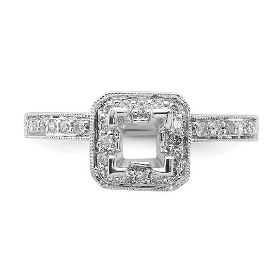 14k White Gold Polished Semi Mount Diamond Engagement Ring