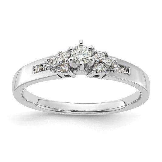 14k White Gold Petite .41ct Diamond Engagement Ring