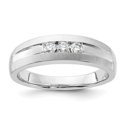 10K White Gold Diamond Wedding Band