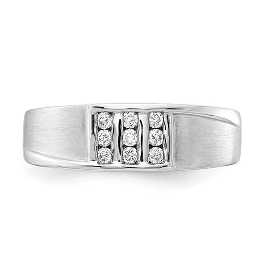 10k White Gold Men's Diamond Wedding Band