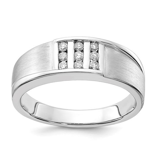 10k White Gold Men's Diamond Wedding Band