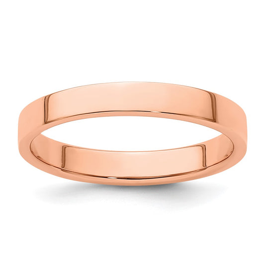 14k Rose Gold 3mm LTW Flat Band Size 14
