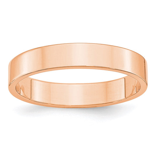 14k Rose Gold 4mm LTW Flat Band Size 9