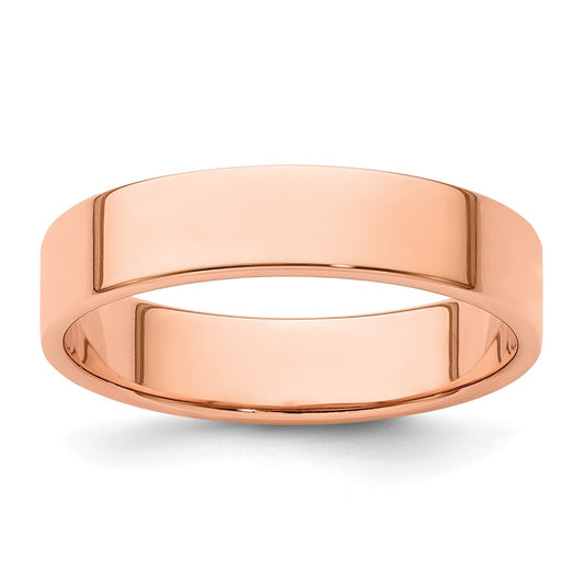 14k Rose Gold 5mm LTW Flat Band Size 12