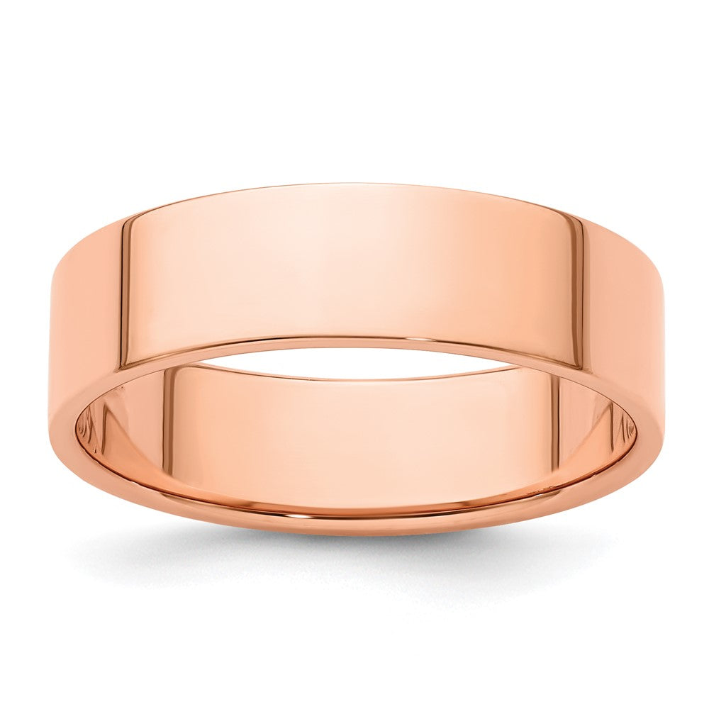 14k Rose Gold 6mm LTW Flat Band Size 13