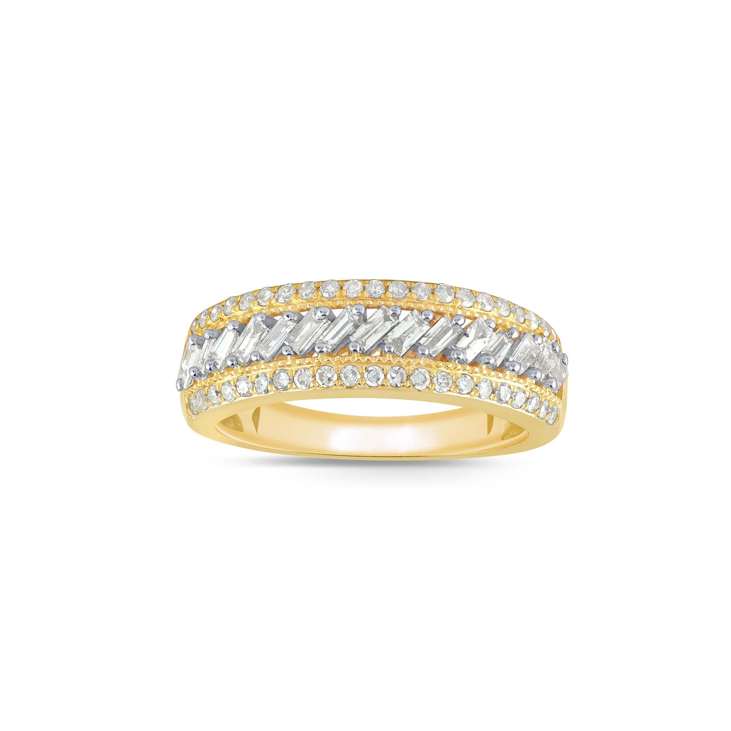 10K YELLOW GOLD .75 CARAT WOMEN REAL DIAMOND ENGAGEMENT WEDDING BRIDAL RING BAND