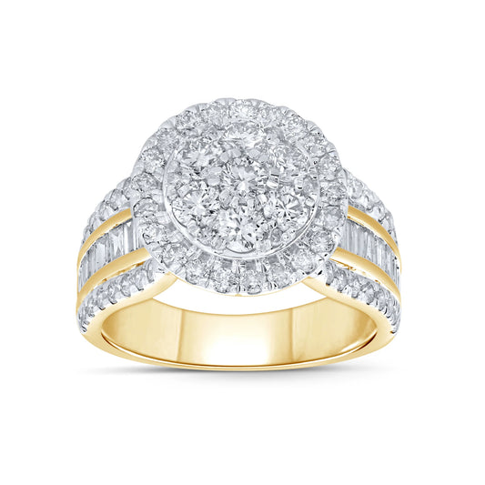 10K YELLOW GOLD 2.50 CARAT WOMEN REAL DIAMOND ENGAGEMENT RING WEDDING RING BRIDAL