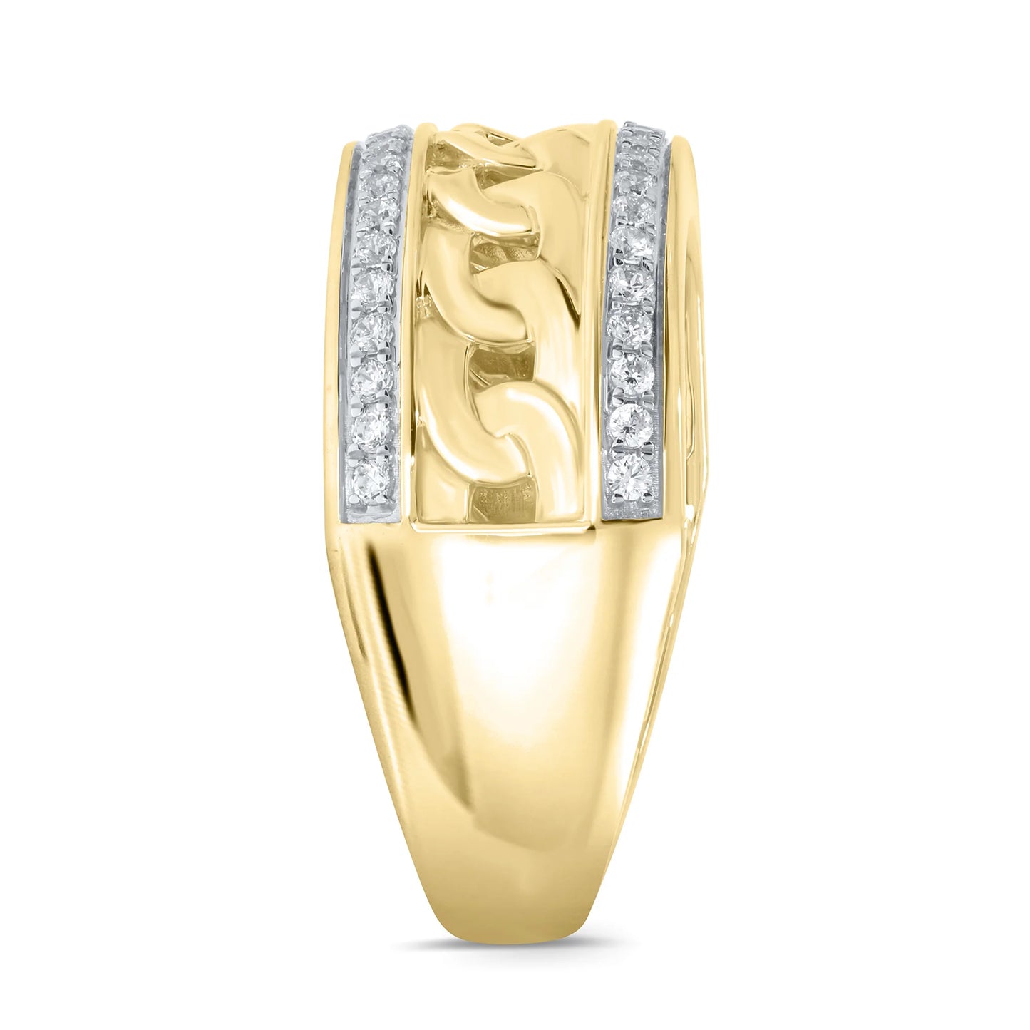 10K YELLOW GOLD .60 CARAT MENS REAL DIAMOND ENGAGEMENT WEDDING PINKY RING BAND