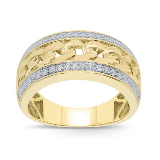 10K YELLOW GOLD .60 CARAT MENS REAL DIAMOND ENGAGEMENT WEDDING PINKY RING BAND