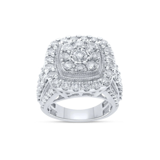 10K WHITE GOLD 4.25 CARAT WOMEN REAL DIAMOND ENGAGEMENT RING WEDDING RING BRIDAL