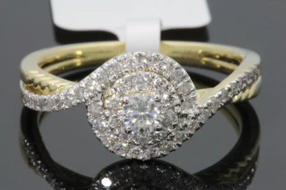 10K YELLOW GOLD .60 CARAT WOMEN DIAMOND ENGAGEMENT RING WEDDING BRIDAL