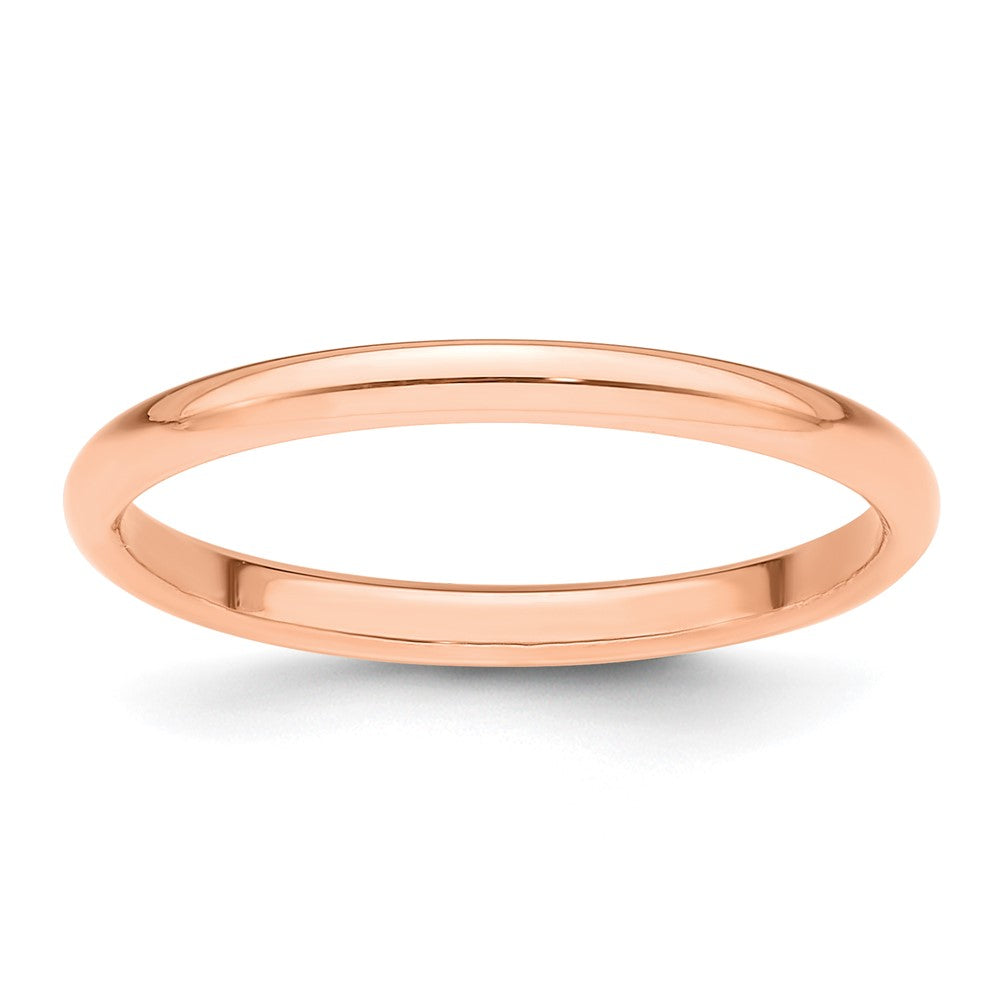 14k Rose Gold 2mm Half-Round Band Size 7.5
