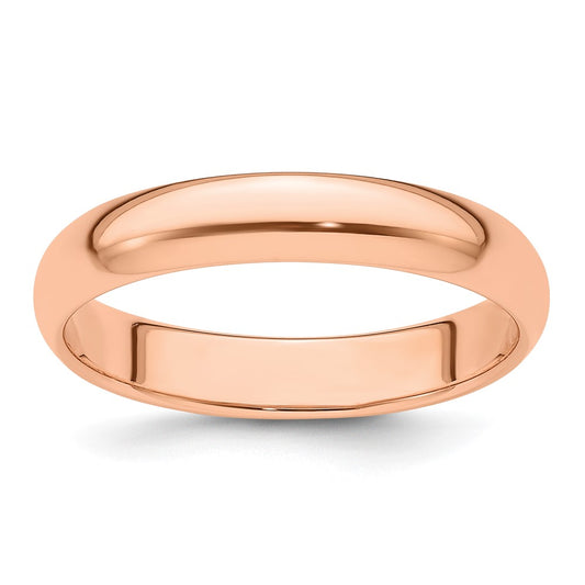 14k Rose Gold 4mm Half Round Band Size 12.5