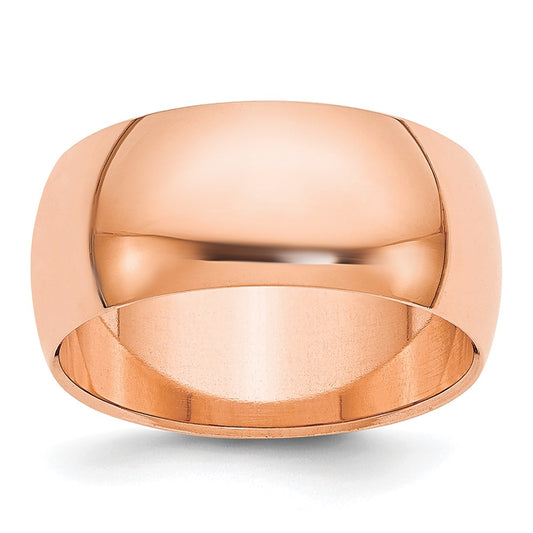 14k Rose Gold 8mm Half Round Band Size 12.5