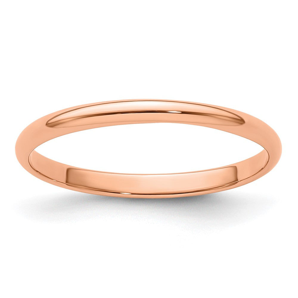 14k Rose Gold 2mm LTW Half Round Band Size 11.5