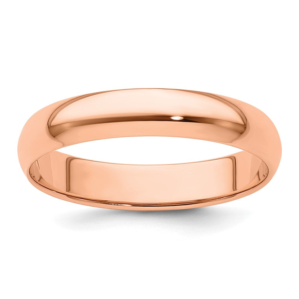 14k Rose Gold 4mm LTW Half Round Band Size 13.5