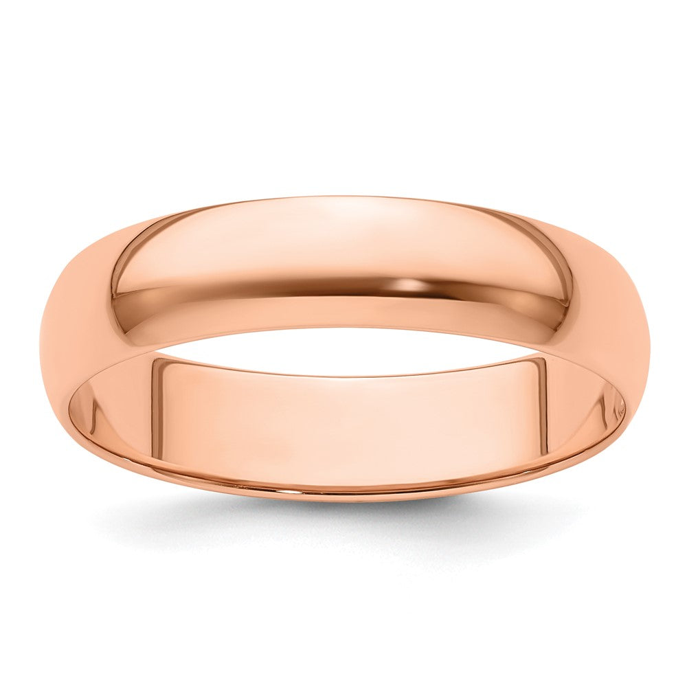 14k Rose Gold 5mm LTW Half Round Band Size 14