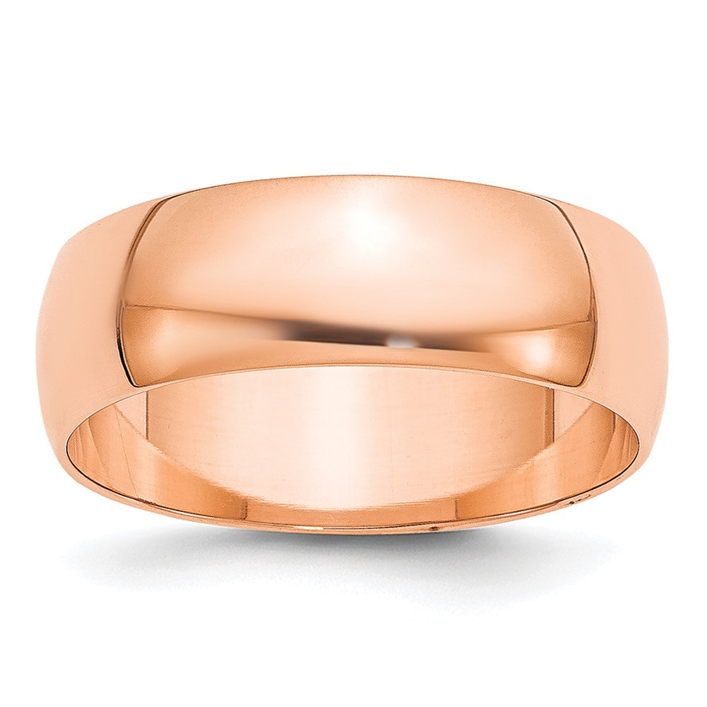 14k Rose Gold 6mm LTW Half Round Band Size 6.5
