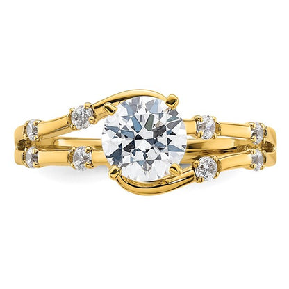 14k Diamond Bypass Semi-Mount Engagement Ring