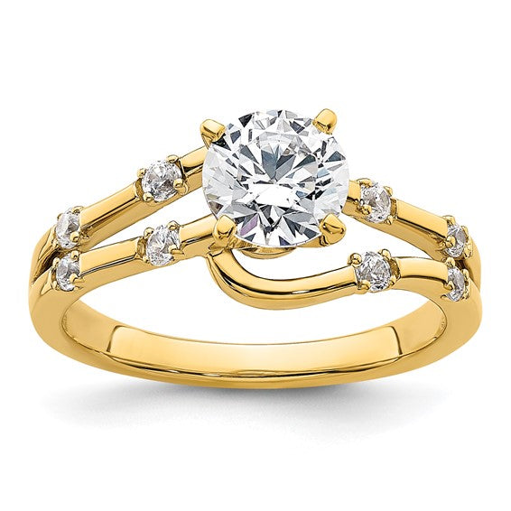 14k Diamond Bypass Semi-Mount Engagement Ring