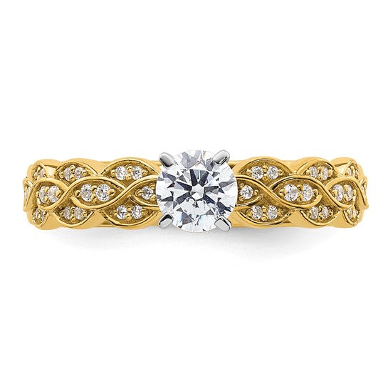 14K Diamond Peg Set Semi-Mount Engagement Ring