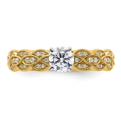 14K Diamond Peg Set Semi-Mount Engagement Ring