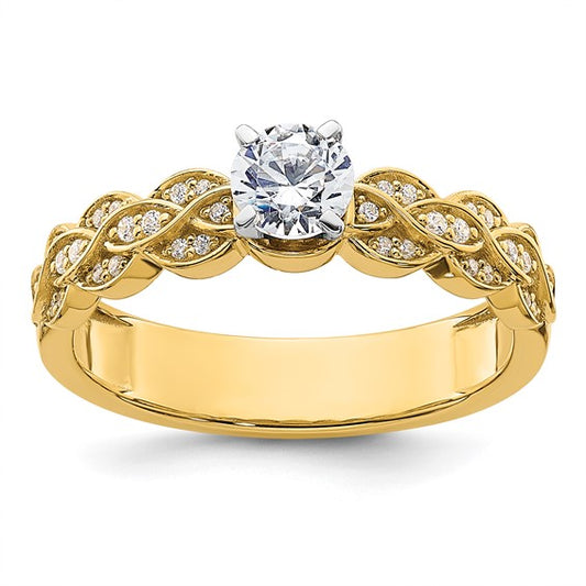 14K Diamond Peg Set Semi-Mount Engagement Ring