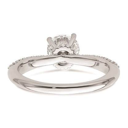 14K White Gold Diamond Semi-Mount Hidden Halo Engagement Ring