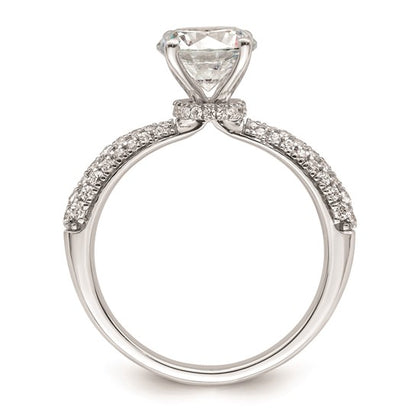 14K White Gold Diamond Semi-Mount Hidden Halo Engagement Ring