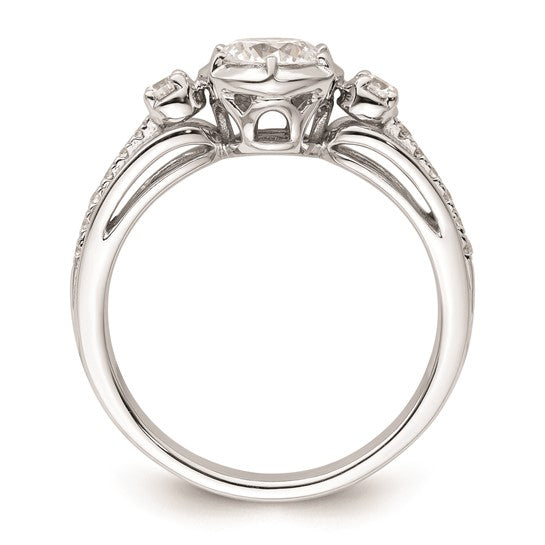 14K White Gold Diamond Semi-Mount Engagement Ring