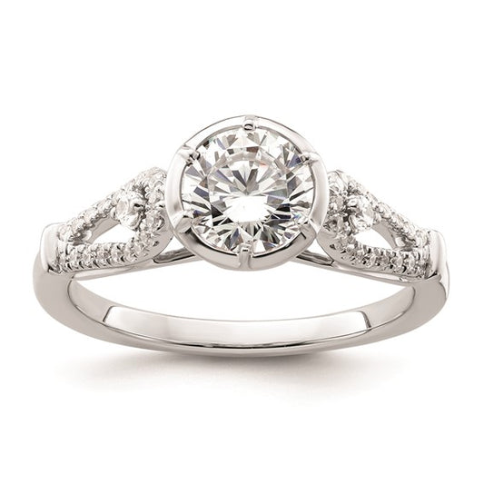 14K White Gold Diamond Semi-Mount Engagement Ring