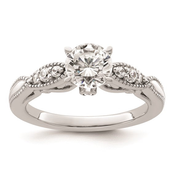 14k White Gold Diamond Semi-Mount Engagement Ring