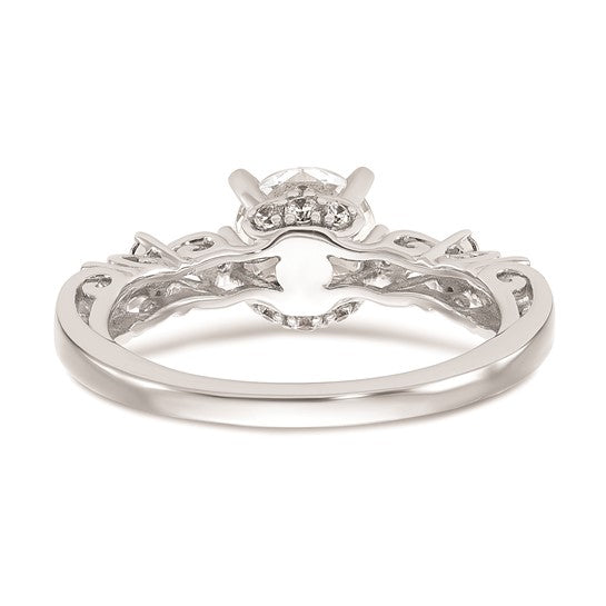 14k White Gold Diamond Semi-Mount Peg Set Engagement Ring