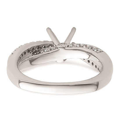 14k White Gold Diamond Semi-Mount Peg Set Twisted Engagement Ring