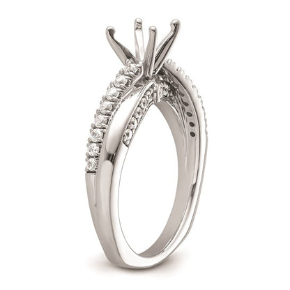 14k White Gold Diamond Semi-Mount Peg Set Twisted Engagement Ring