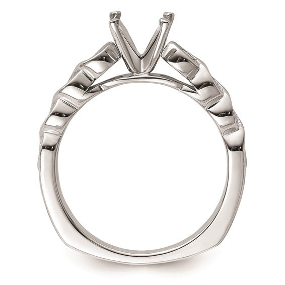 14k White Gold Diamond Semi-Mount Peg Set Engagement Ring